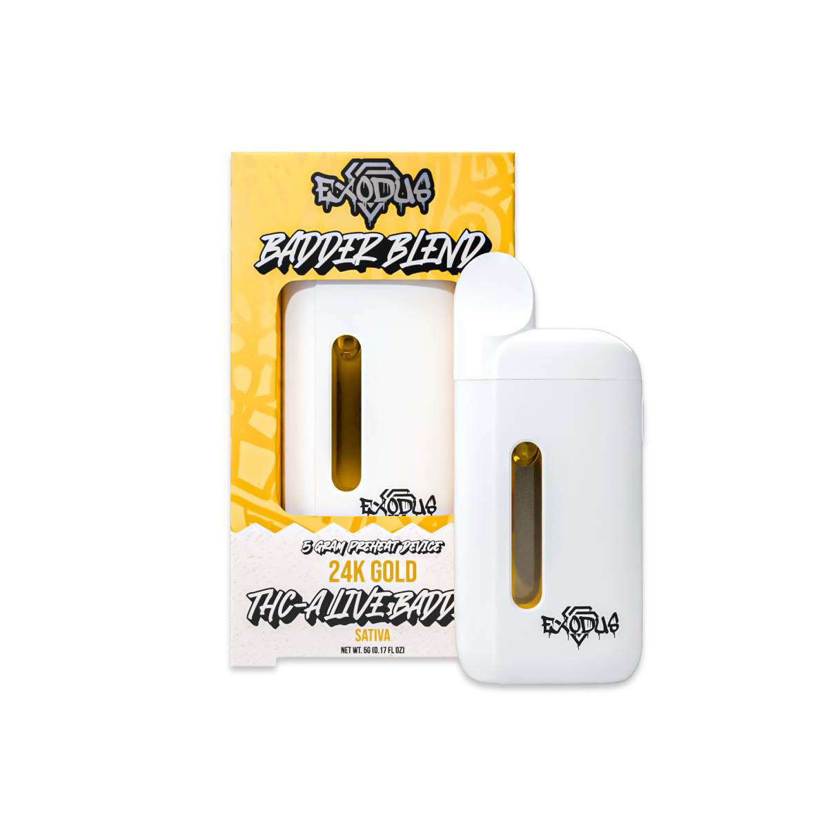 Exodus Badder Blend Preheat THCa Disposable 5G Exodus Badder Blend Preheat THCa Disposable 5G