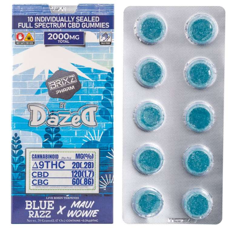 BRIXZ PHARM Delta-9 THC Full Spectrum CBD Gummies 2000mg 10pc