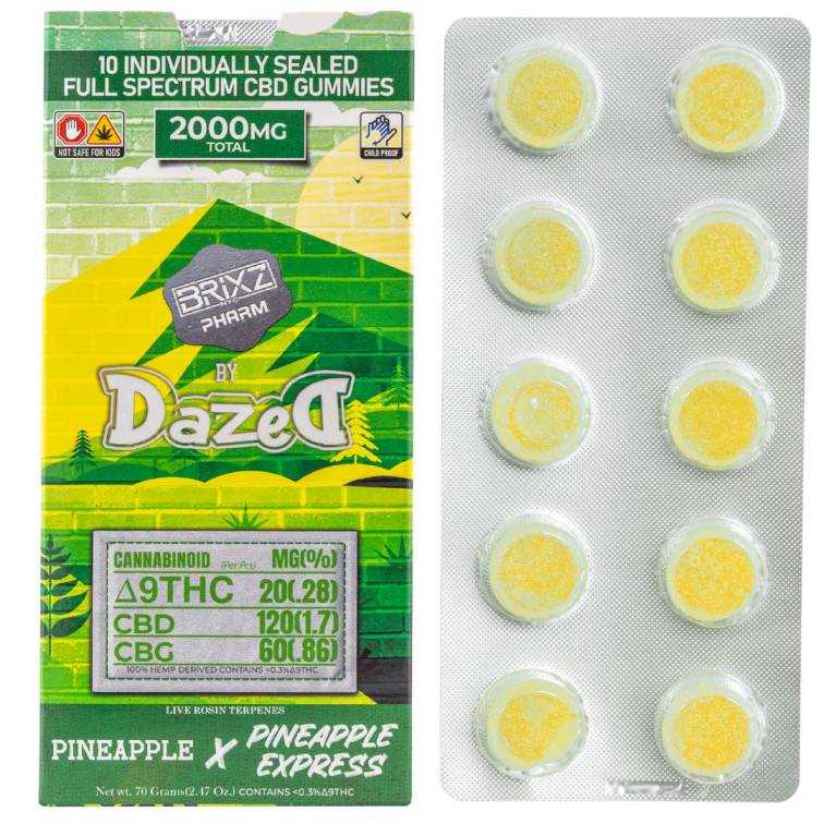 BRIXZ PHARM Delta-9 THC Full Spectrum CBD Gummies 2000mg 10pc