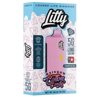 Litty AF Blend THCa Disposable Vape Pen 5g Rainbow Cotton Candy (Indica)