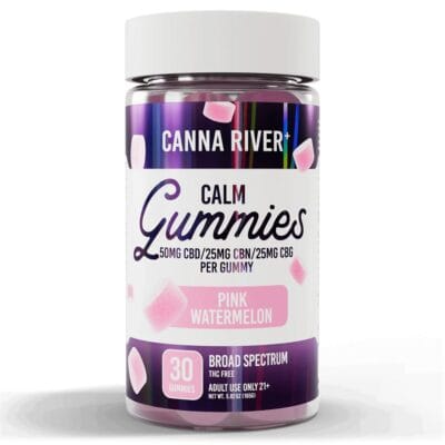Pink Watermelon Canna River Broad Spectrum CBD Calm Gummies 3000mg 30pc