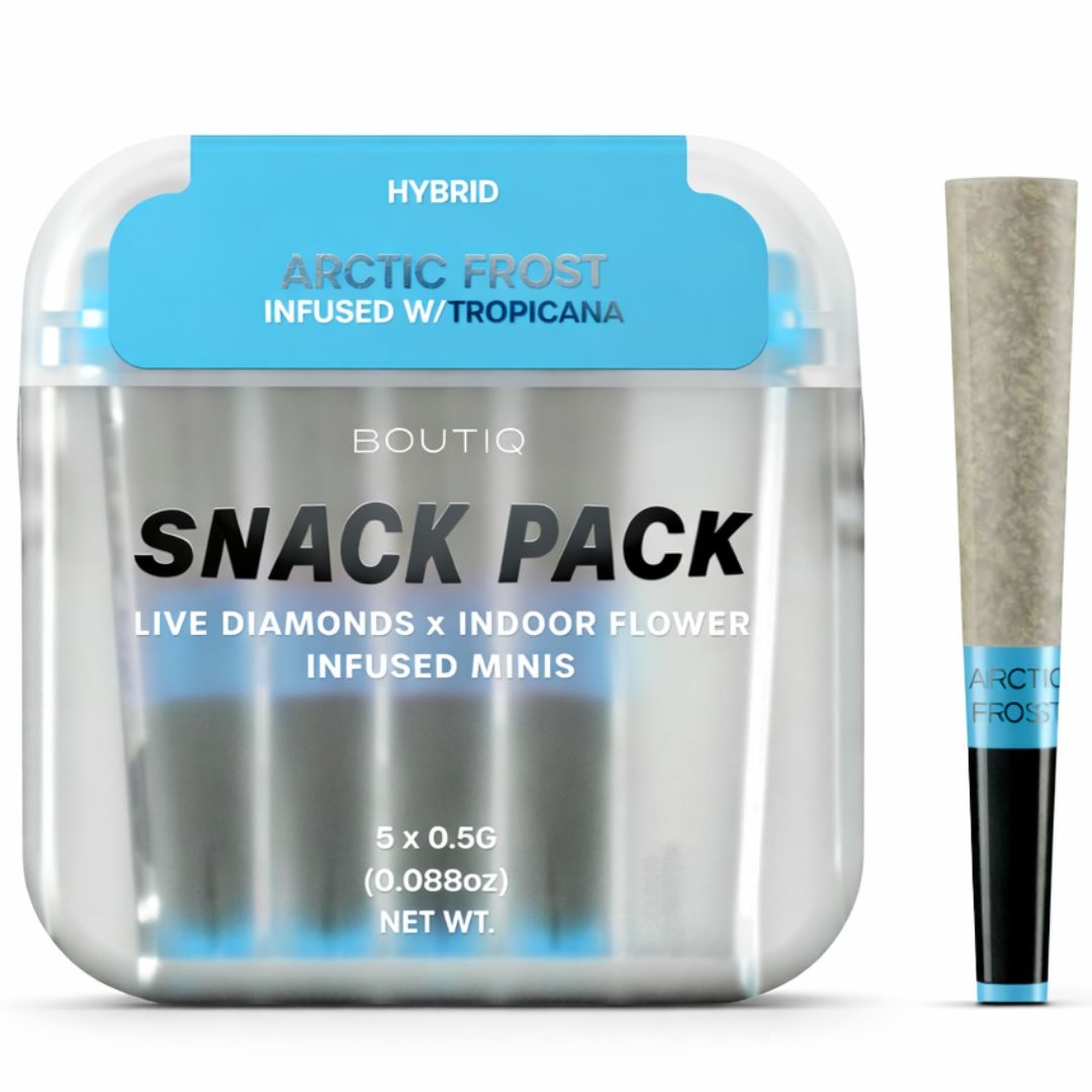 Boutiq Snack Pack V2 Diamond Infused Minis Pre-Rolls 2.5g 5ct - Arctic Frost + Tropicana (Hybrid)