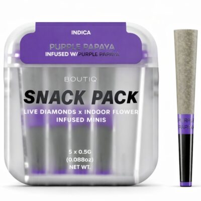 Boutiq Infused Minis Pre Roll 2.5g 5ct (SINGLE) - Purple Papaya + Purple Papaya Indica