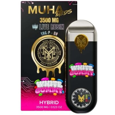 Muha Meds Gen 3 THCP Live Resin Disposable 3.5g - White Gummy (Hybrid)