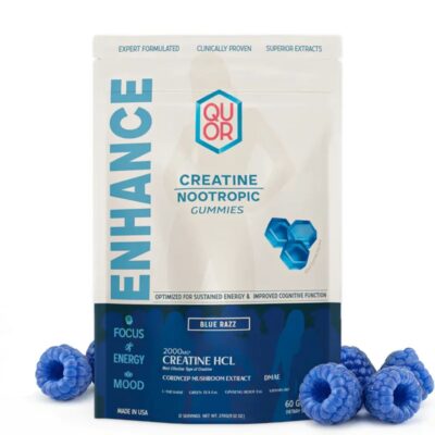 QUOR Enhance Creatine Gummies 60pc - Blue Razz