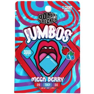 DomeWrecker JUMBOS D9 THCP Gummies 3000mg 2pk - Mega Berry