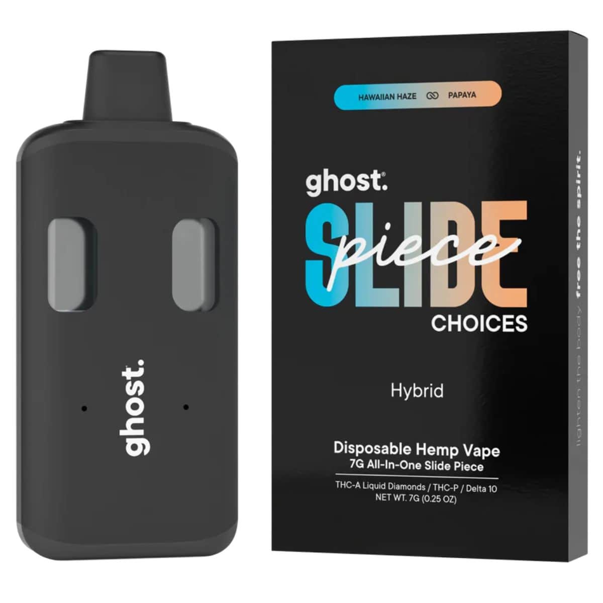 Ghost All-In-One Slide Piece Choices THCa Disposable 7g - Hawaiian Haze x Papaya (Hybrid)
